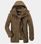 Martin | Men's Winter Coat with Hood and Pockets, Warm Winter Coat | Bella Blue | Blue