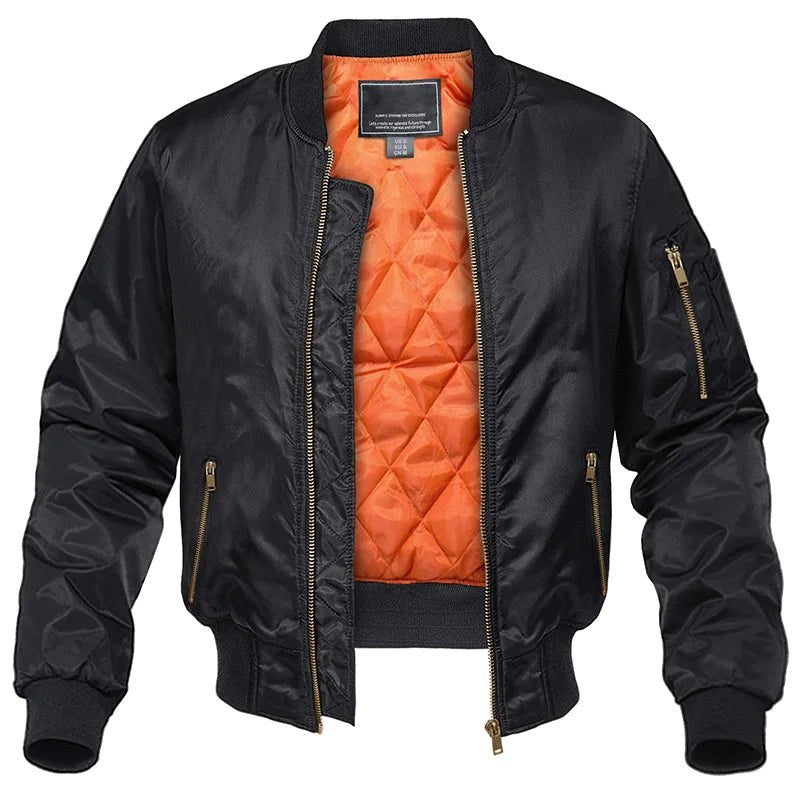 Mason | Men's Bomber Jacket with Front Pockets, Zip Fastening Urban Jacket | Bella Blue