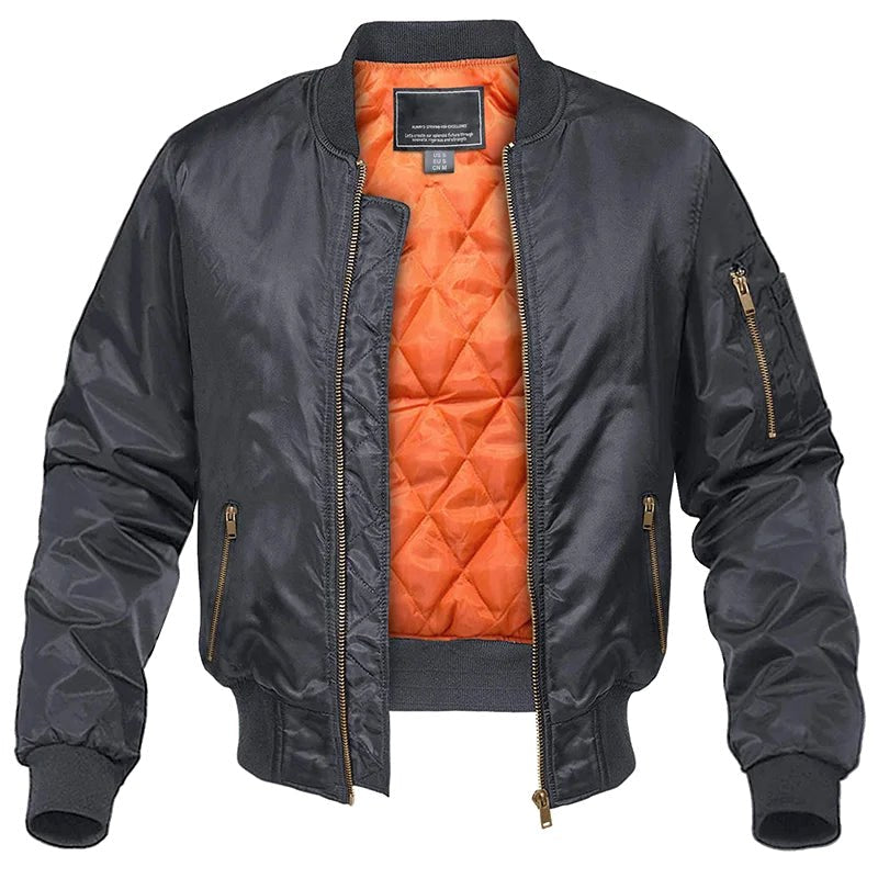 Mason | Men's Bomber Jacket with Front Pockets, Zip Fastening Urban Jacket | Bella Blue