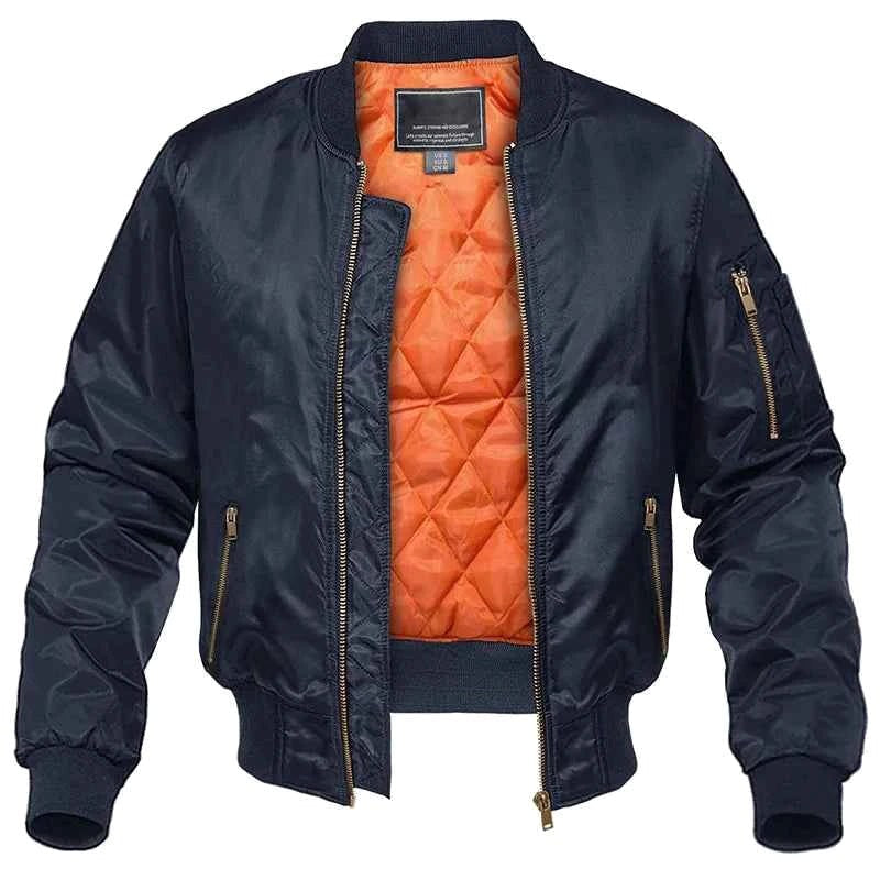 Mason | Men's Bomber Jacket with Front Pockets, Zip Fastening Urban Jacket | Bella Blue