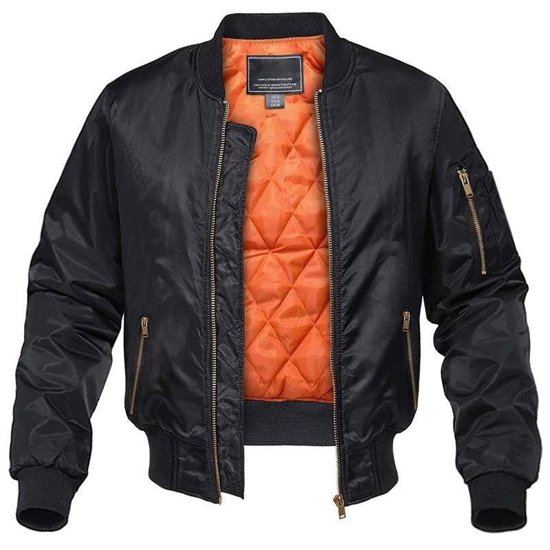 Mason | Men's Bomber Jacket with Front Pockets, Zip Fastening Urban Jacket | Bella Blue