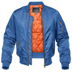 Mason | Men's Bomber Jacket with Front Pockets, Zip Fastening Urban Jacket | Bella Blue