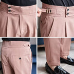 Mason | Men's Double-Pleat High-Waist Trousers, Tailored Tapered Trousers | Bella Blue