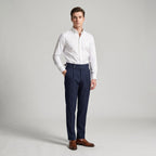 Mason | Men's Double-Pleat High-Waist Trousers, Tailored Tapered Trousers | Bella Blue | Pink