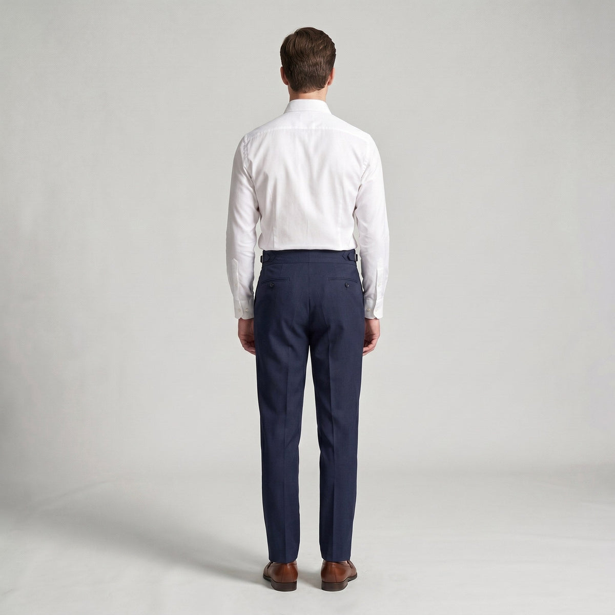 Mason | Men's Double-Pleat High-Waist Trousers, Tailored Tapered Trousers | Bella Blue | Black