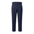Mason | Men's Double-Pleat High-Waist Trousers, Tailored Tapered Trousers | Bella Blue