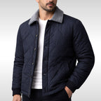 Mason | Men's Quilted Fleece Jacket, Warm Autumn Jacket | Bella Blue | Blue