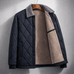Mason | Men's Quilted Fleece Jacket, Warm Autumn Jacket | Bella Blue | Black