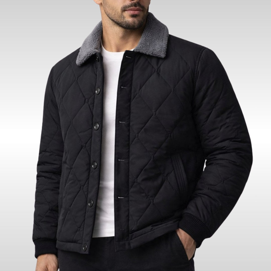 Mason | Men's Quilted Fleece Jacket, Warm Autumn Jacket | Bella Blue