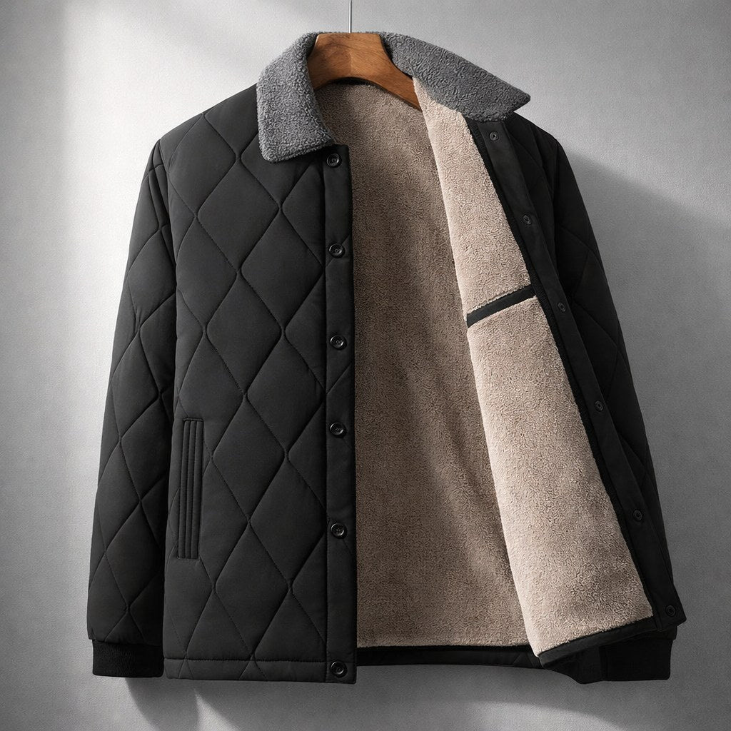 Mason | Men's Quilted Fleece Jacket, Warm Autumn Jacket | Bella Blue