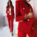 Matilda | Women's Slim-Fit Two-Piece Suit, Double-Breasted Blazer Suit | Bella Blue