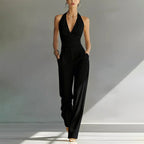 Matilda | Women's Wide-Leg Jumpsuit with Wrap Front, V-Neck Two-Piece Set | Bella Blue