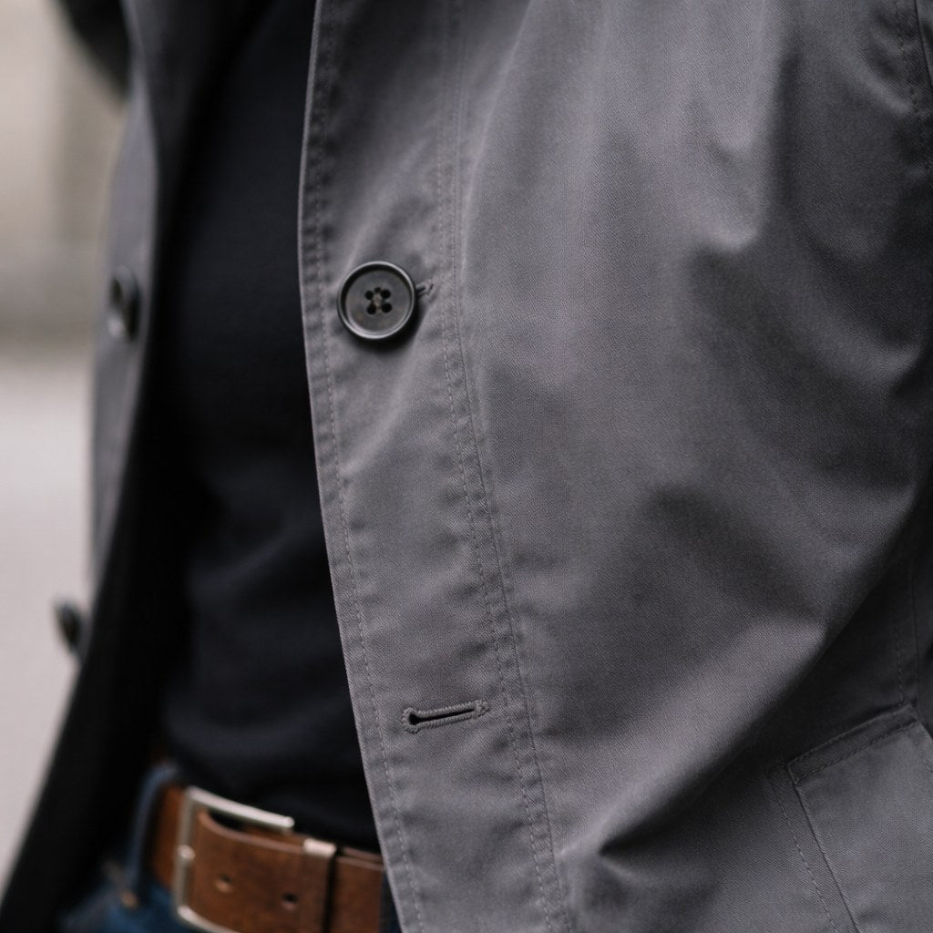 Matthias | Men's Jacket with Water-Resistant Surface, Modern Autumn Jacket | Bella Blue | Grey