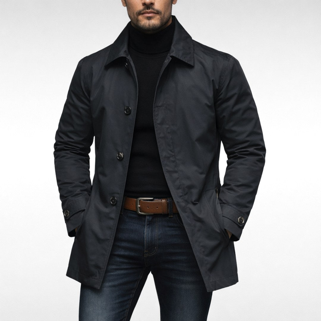 Matthias | Men's Jacket with Water-Resistant Surface, Modern Autumn Jacket | Bella Blue | Navy Blue