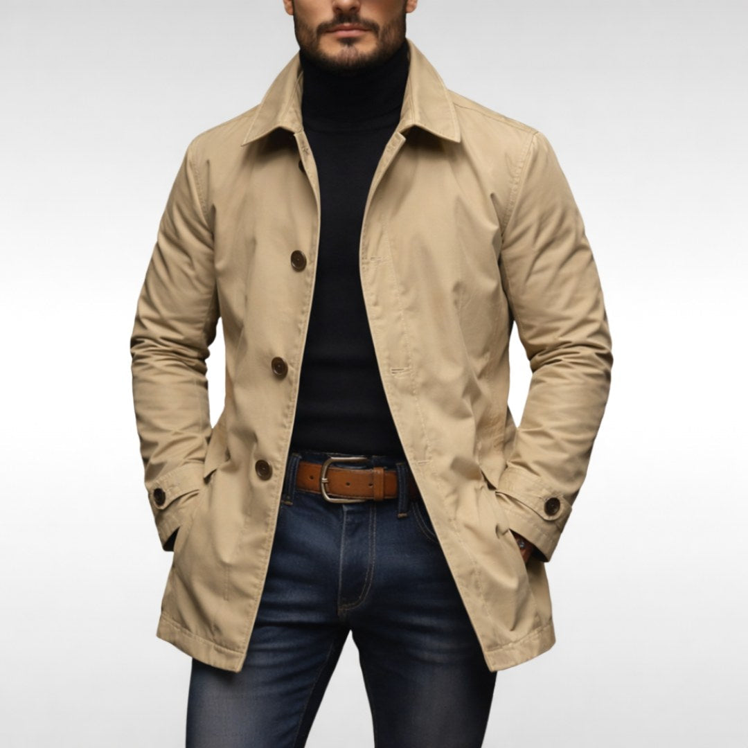 Matthias | Men's Jacket with Water-Resistant Surface, Modern Autumn Jacket | Bella Blue | Navy Blue