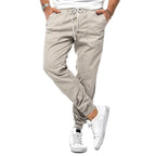 Max | Men's Slim-Fit Jogger Trousers, Drawstring Waist Casual Trousers | Bella Blue | Beige