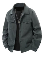 Maxwell | Men's Corduroy Jacket with Classic Collar, Casual Overshirt | Bella Blue