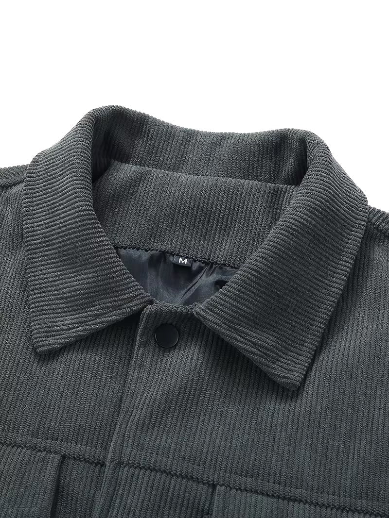 Maxwell | Men's Corduroy Jacket with Classic Collar, Casual Overshirt | Bella Blue