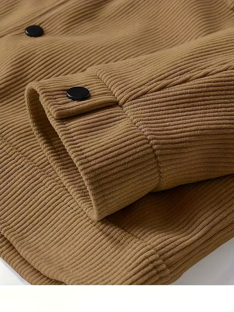 Maxwell | Men's Corduroy Jacket with Classic Collar, Casual Overshirt | Bella Blue