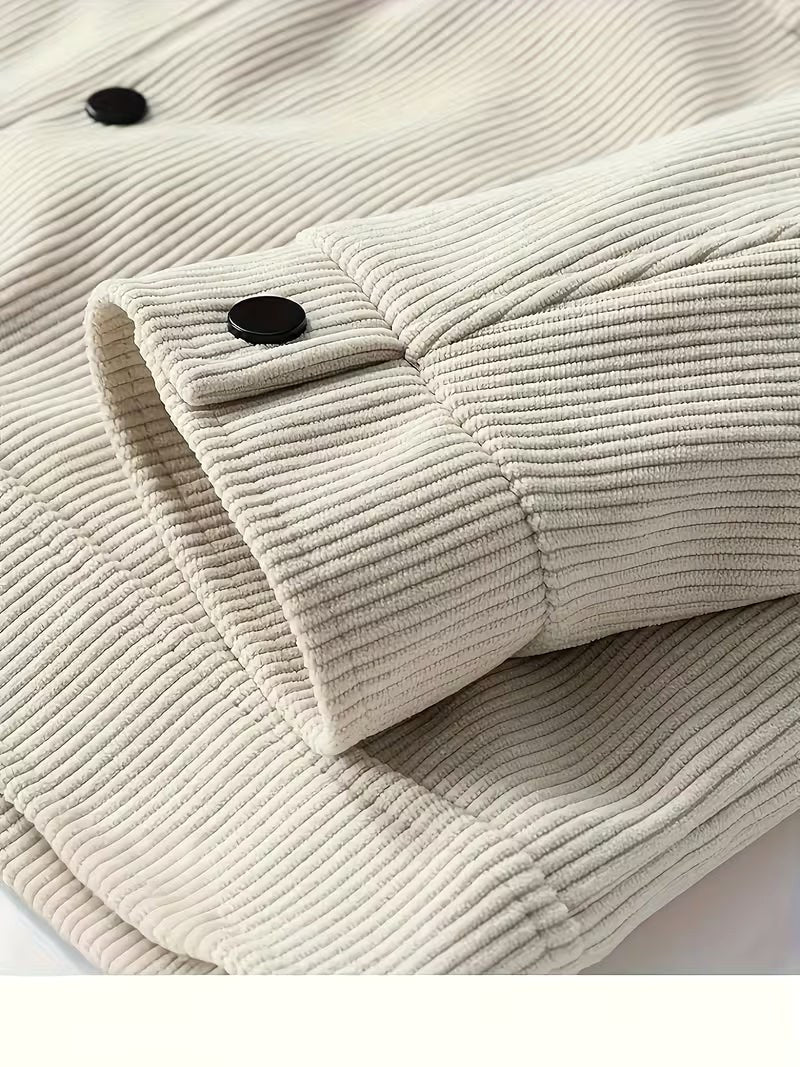 Maxwell | Men's Corduroy Jacket with Classic Collar, Casual Overshirt | Bella Blue