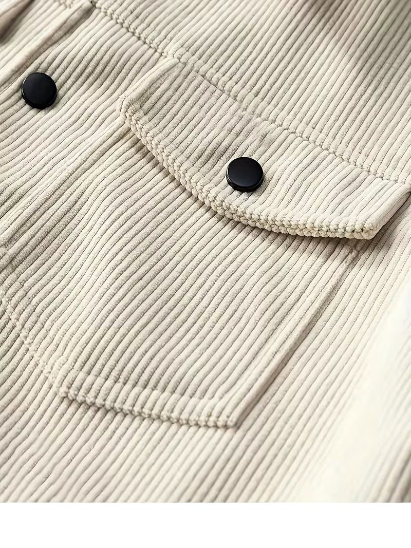 Maxwell | Men's Corduroy Jacket with Classic Collar, Casual Overshirt | Bella Blue