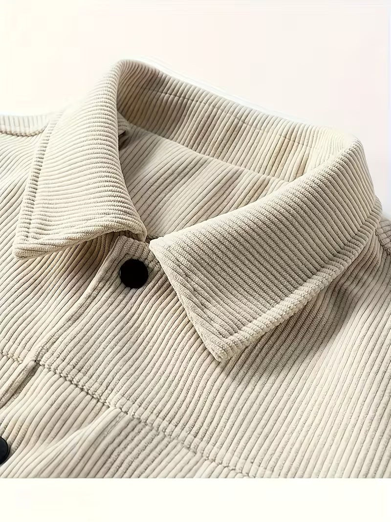 Maxwell | Men's Corduroy Jacket with Classic Collar, Casual Overshirt | Bella Blue