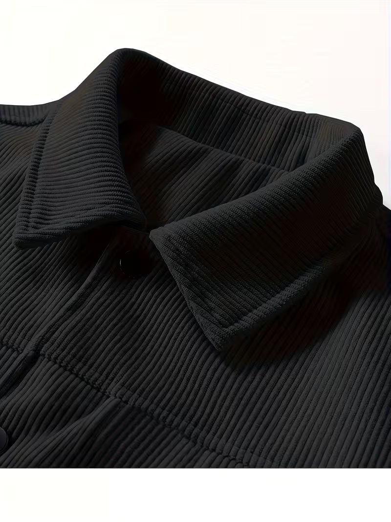 Maxwell | Men's Corduroy Jacket with Classic Collar, Casual Overshirt | Bella Blue