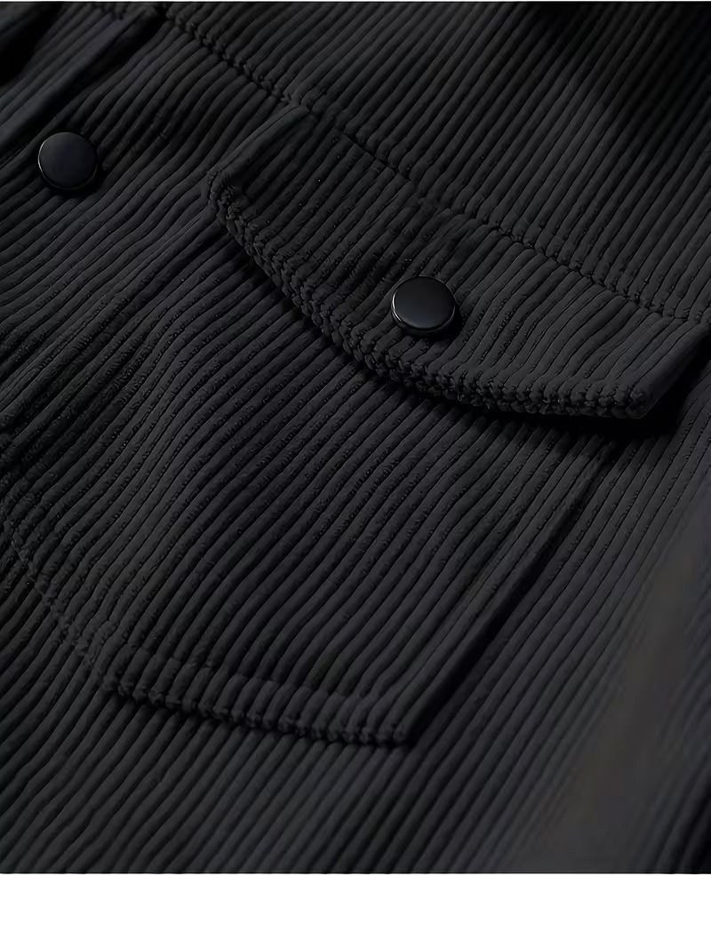 Maxwell | Men's Corduroy Jacket with Classic Collar, Casual Overshirt | Bella Blue