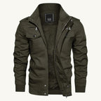 Maxwell | Men's Fleece-Lined Zip-Up Jacket, Military-Style Autumn Coat | Bella Blue