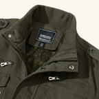 Maxwell | Men's Fleece-Lined Zip-Up Jacket, Military-Style Autumn Coat | Bella Blue