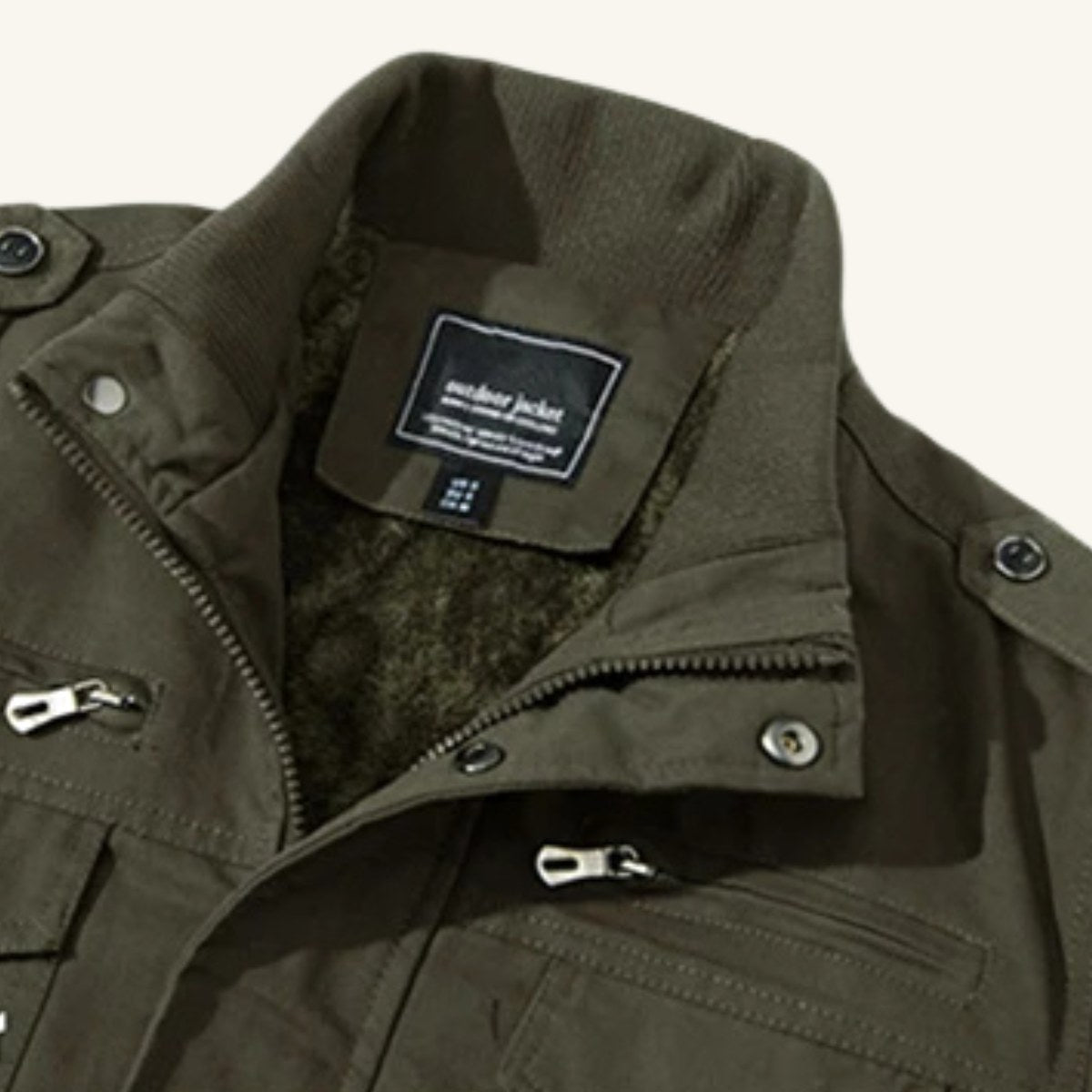 Maxwell | Men's Fleece-Lined Zip-Up Jacket, Military-Style Autumn Coat | Bella Blue