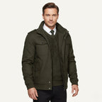 Maxwell | Men's Fleece-Lined Zip-Up Jacket, Military-Style Autumn Coat | Bella Blue