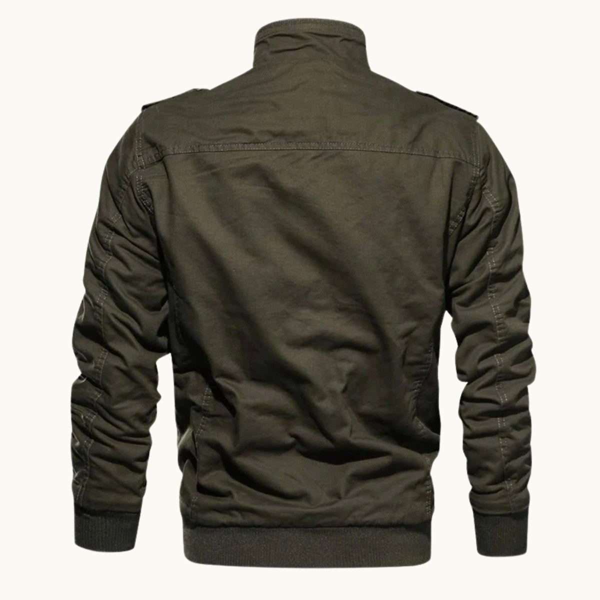 Maxwell | Men's Fleece-Lined Zip-Up Jacket, Military-Style Autumn Coat | Bella Blue
