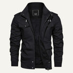 Maxwell | Men's Fleece-Lined Zip-Up Jacket, Military-Style Autumn Coat | Bella Blue