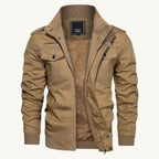 Maxwell | Men's Fleece-Lined Zip-Up Jacket, Military-Style Autumn Coat | Bella Blue