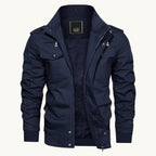 Maxwell | Men's Fleece-Lined Zip-Up Jacket, Military-Style Autumn Coat | Bella Blue