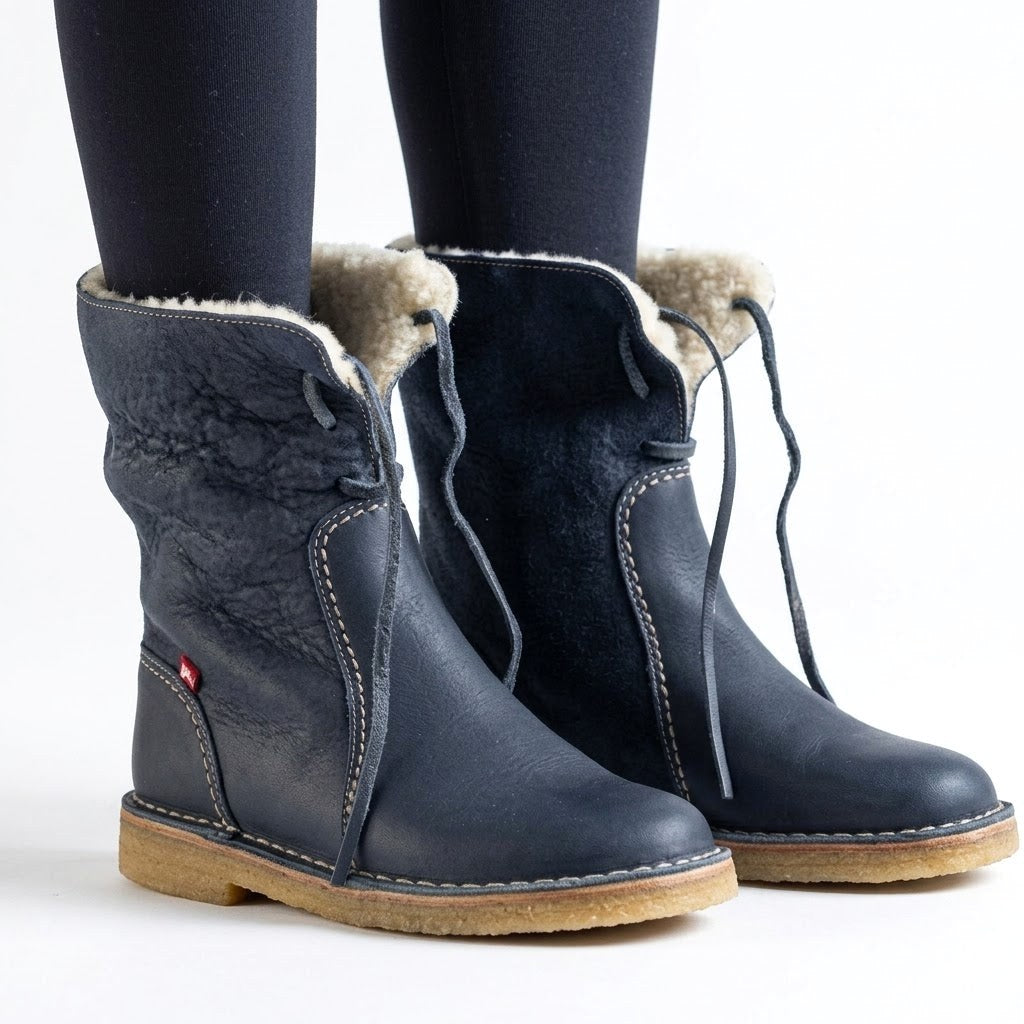 Melanie | Women's Waterproof Fur-Lined Winter Boots, Slip-On Winter Boots | Bella Blue