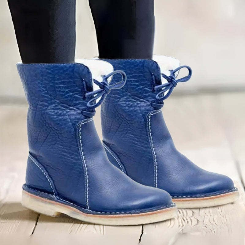 Melanie | Women's Waterproof Fur-Lined Winter Boots, Slip-On Winter Boots | Bella Blue