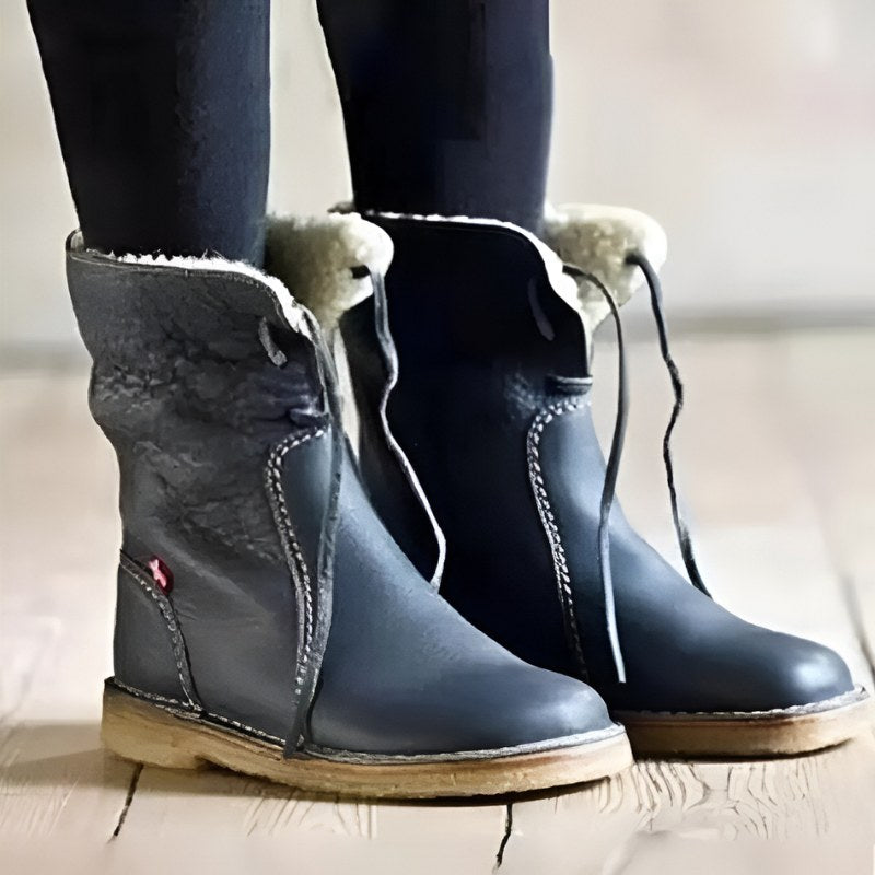Melanie | Women's Waterproof Fur-Lined Winter Boots, Slip-On Winter Boots | Bella Blue