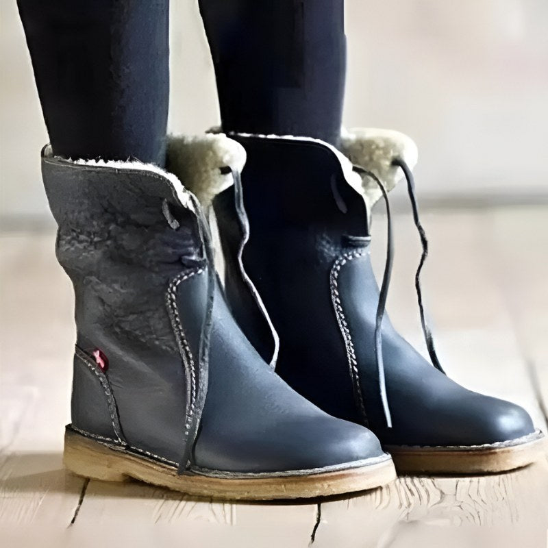 Melanie | Women's Waterproof Fur-Lined Winter Boots, Slip-On Winter Boots | Bella Blue