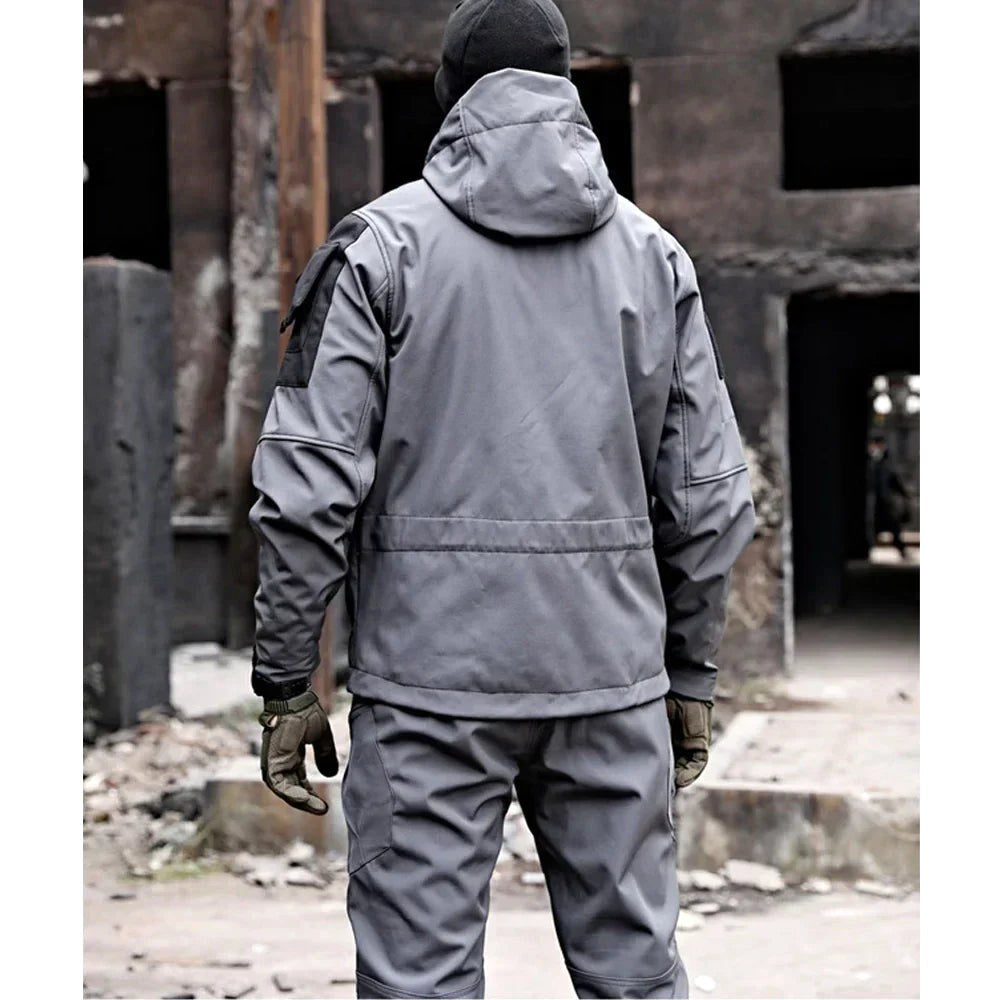Michael | Men's Waterproof Thermal Suit with Multiple Pockets, Functional Autumn Tracksuit | Bella Blue | Grey 2-Pack