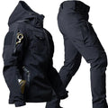 Michael | Men's Waterproof Thermal Suit with Multiple Pockets, Functional Autumn Tracksuit | Bella Blue | Grey 2-Pack