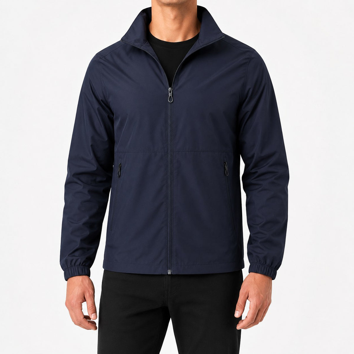 Miles | Men's Breathable Waterproof Jacket, Water-Resistant Autumn Jacket | Bella Blue | Beige
