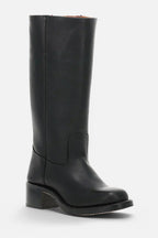 Millie | Women's Knee-High Leather Boots with Block Heel, Elegant Leather Boots | Bella Blue
