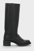 Millie | Women's Knee-High Leather Boots with Block Heel, Elegant Leather Boots | Bella Blue