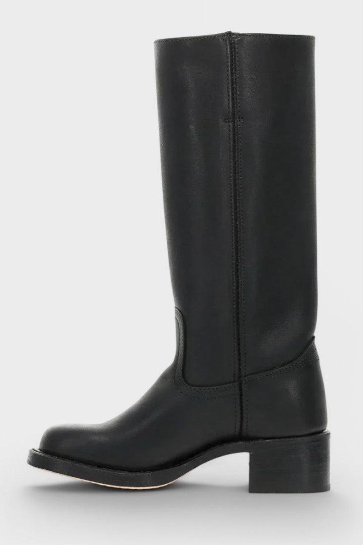 Millie | Women's Knee-High Leather Boots with Block Heel, Elegant Leather Boots | Bella Blue