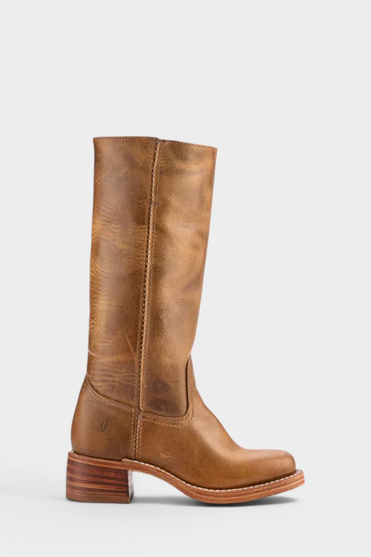 Millie | Women's Knee-High Leather Boots with Block Heel, Elegant Leather Boots | Bella Blue