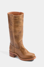 Millie | Women's Knee-High Leather Boots with Block Heel, Elegant Leather Boots | Bella Blue