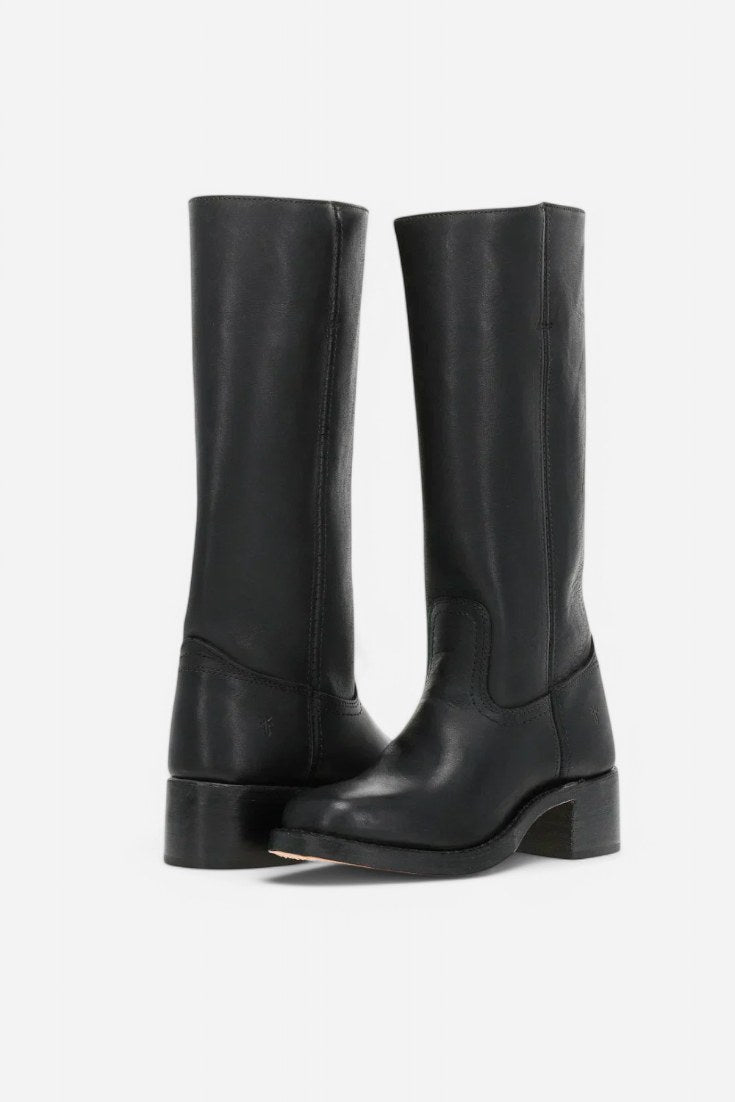 Millie | Women's Knee-High Leather Boots with Block Heel, Elegant Leather Boots | Bella Blue