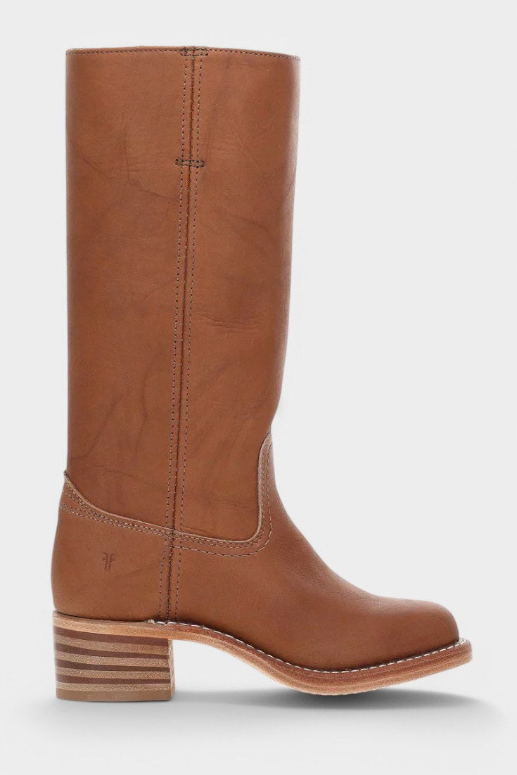 Millie | Women's Knee-High Leather Boots with Block Heel, Elegant Leather Boots | Bella Blue